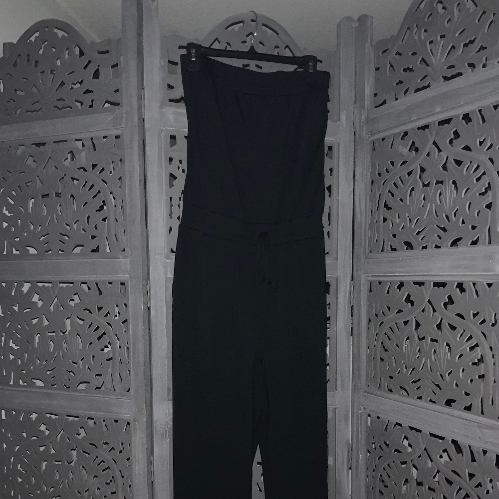 Strapless French terry jump suit